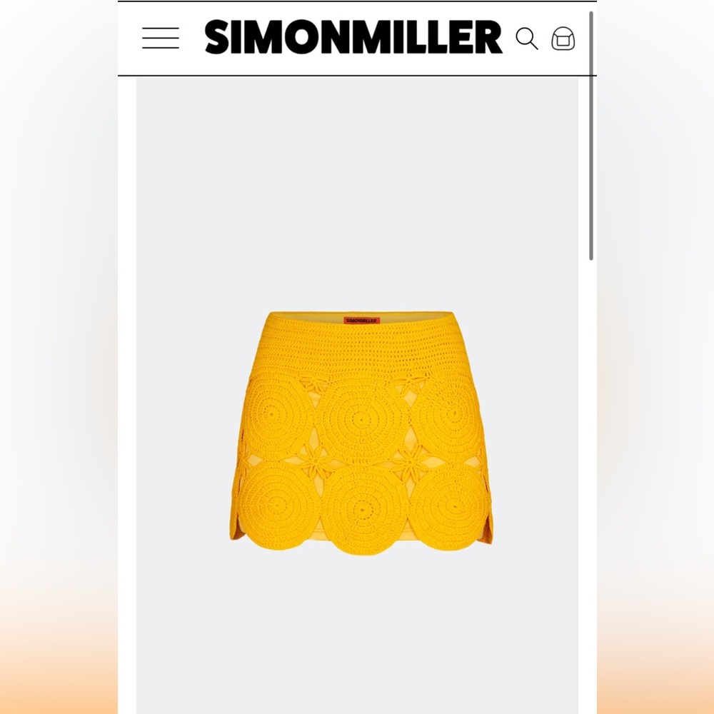 Simon Miller Yellow Crochet Mini Skirt